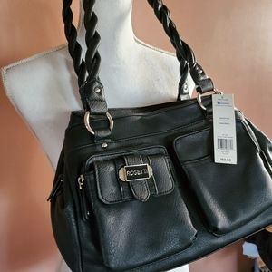 Rosetti black leather satchel $69